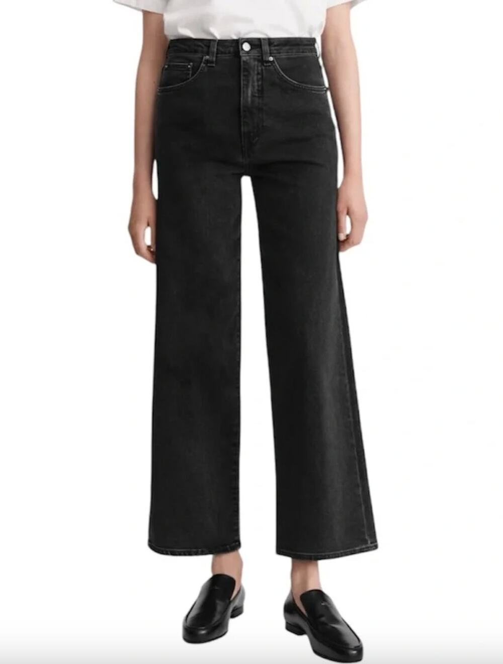 Toteme | Flair Jeans in Grey Washed Black High Waist Crop Flare Jeans 24/32